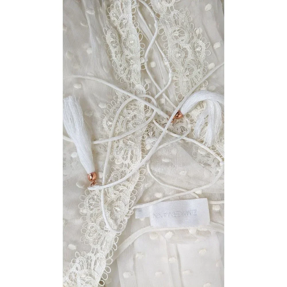 Zimmermann Oleander Lattice Playsuit Silk Size 1 / 10 - Picture 15 of 16